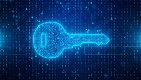 la animación del bucle de seguridad cibernética del icono de la pantalla virtual, la tecnología de negocio de protección de datos.