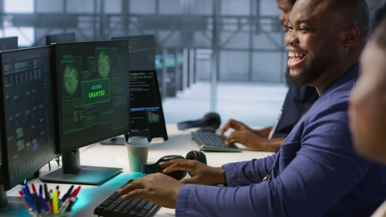 el equipo está celebrando el acceso concedido.