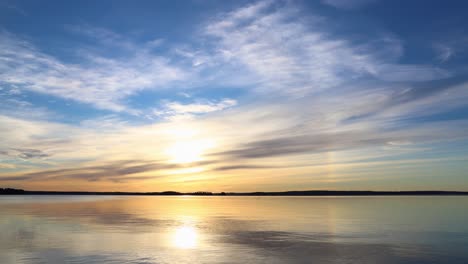 time lapse of sun rising in a beautiful lake scenery