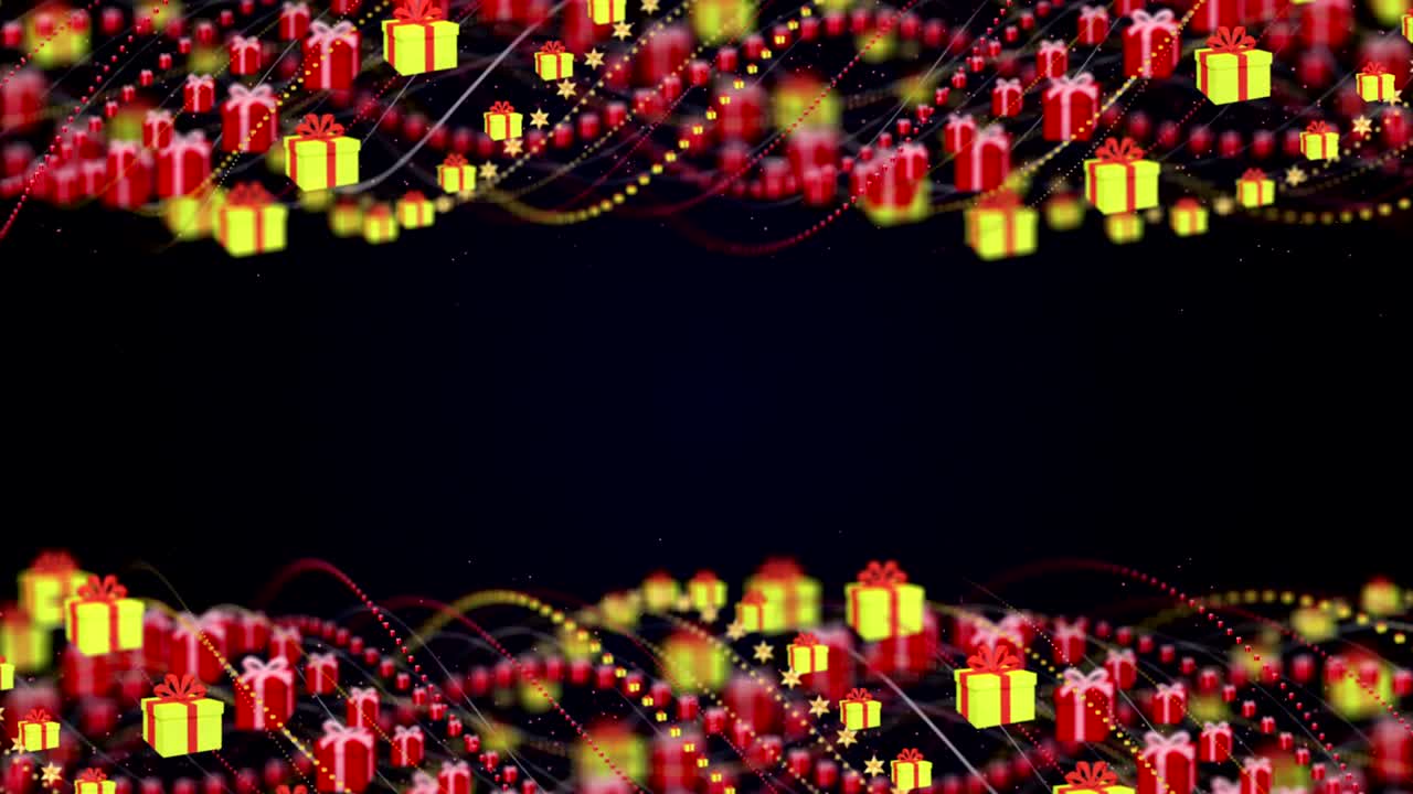 presente, concepto de navidad, animación, fondo, renderización, bucle