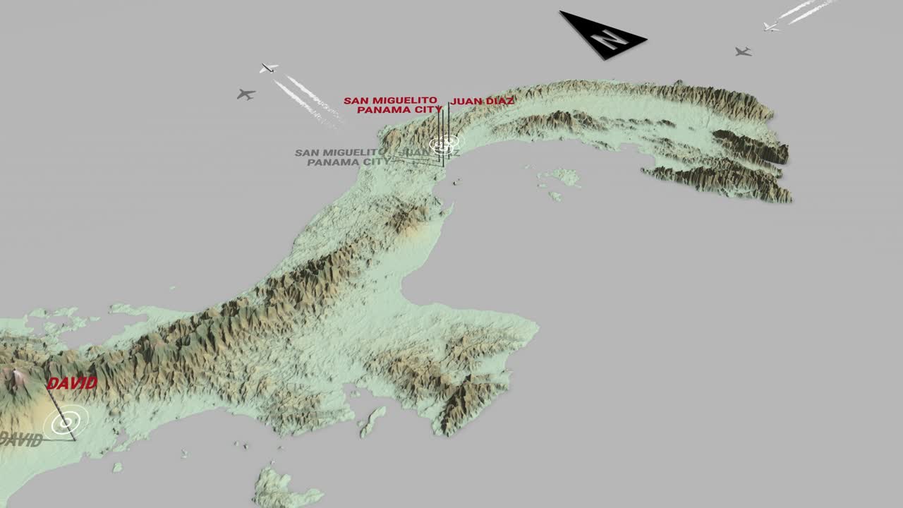 3d 지형 지도 파나마