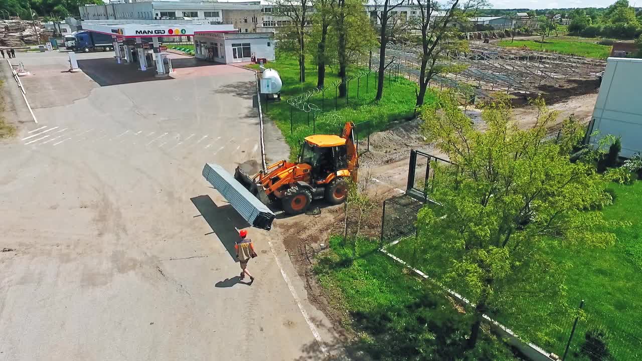 Machinery on construction site. Heavy machinery working at construction site