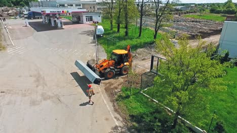 machinery on construction site. heavy machinery working at construction site