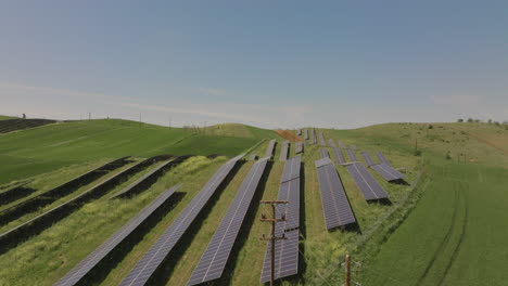 solar farm on rolling hills