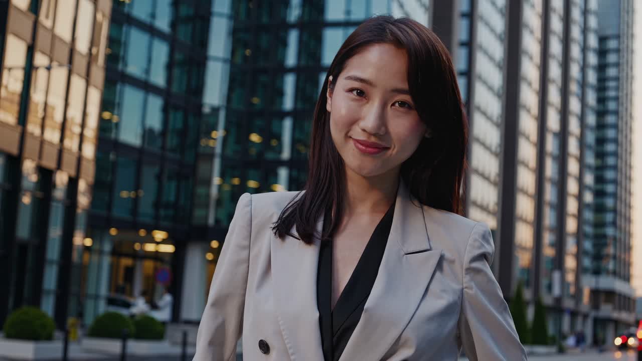 城市景观中的女商人