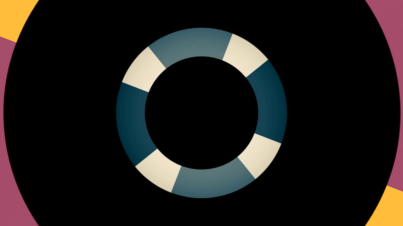 중앙에서 회전하고 크기를 늘려서 전체 배경을 고 사라지는 그래픽 디자인입니다.