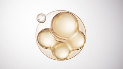 biological golden molecule with bubble background, 3d rendering.