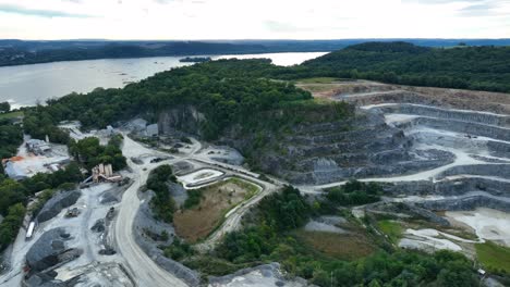 limestone quarry pit in usa aerial of mining