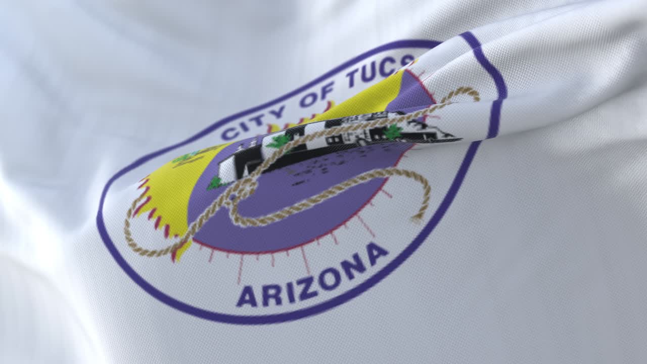 Tucson city flag, city of USA or United States of America - loop