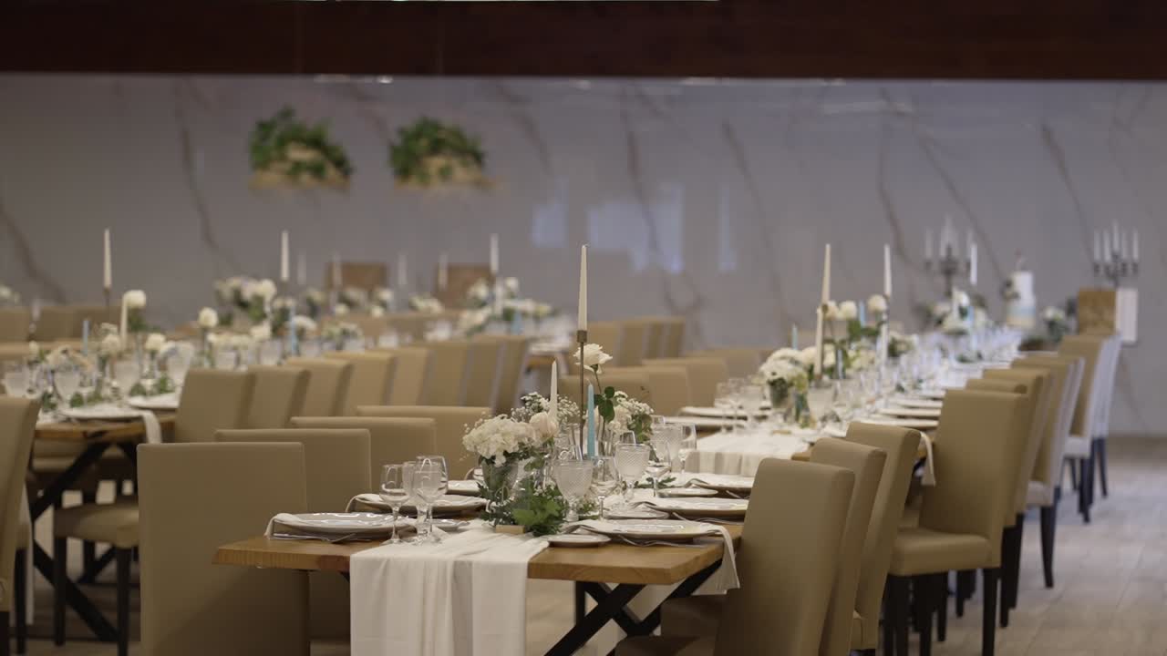 Elegant decor van de bruiloftsreceptie
