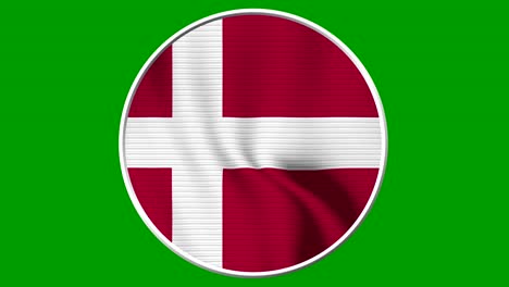 denmark circular flag loop - realistic 4k flag waving in the wind
