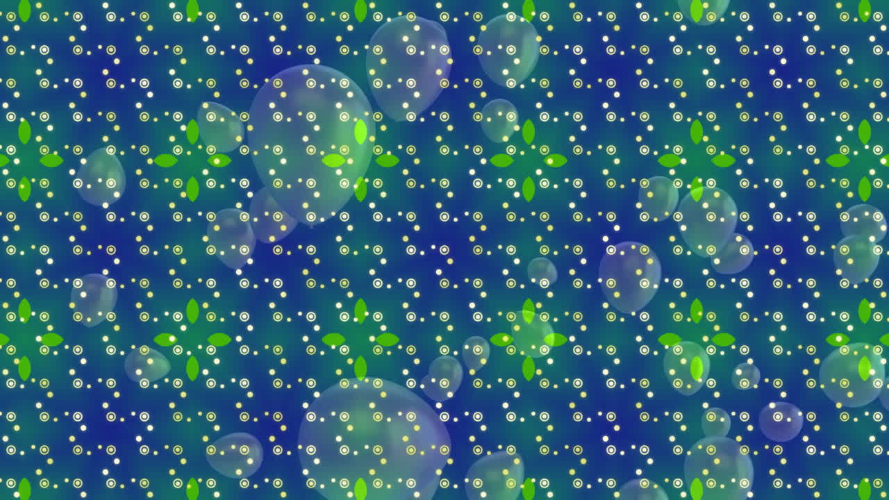 Floating bubbles over animation of molecular structures on blue background