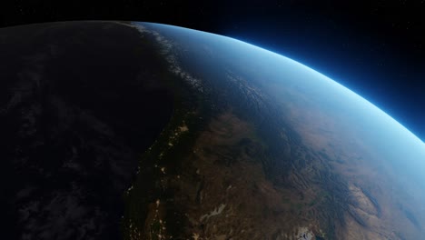 3d animation showing north west us from space during the transition from day to night
