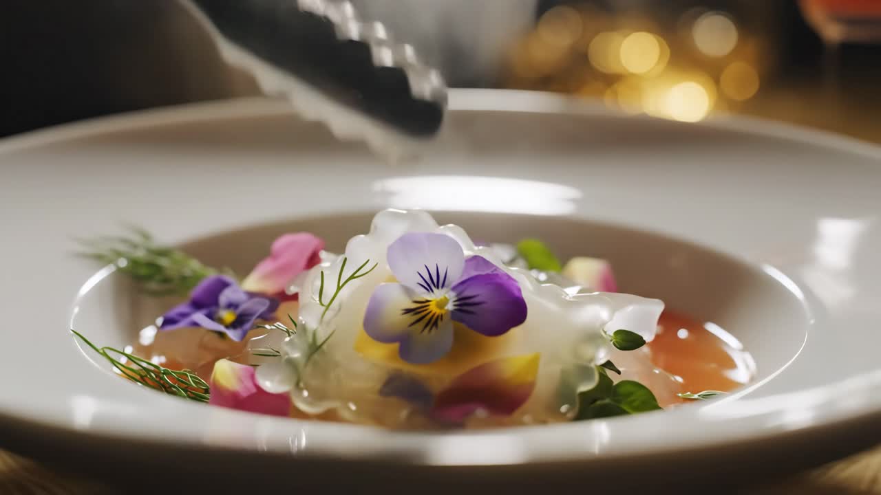 Elegant Food Presentation with Flowers
