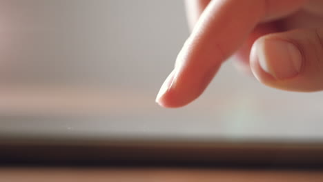 tablet computer woman using touchscreen