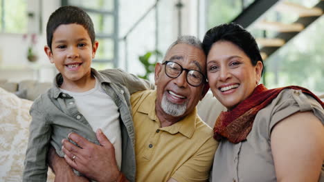 grandparents and grandchild portrait