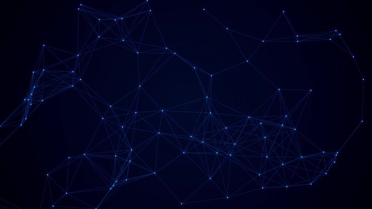 Abstract Digital Network Connection with Glowing Blue Nodes and Lines