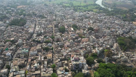 kolhapur city drone moving left to right bird eye view in maharashtra