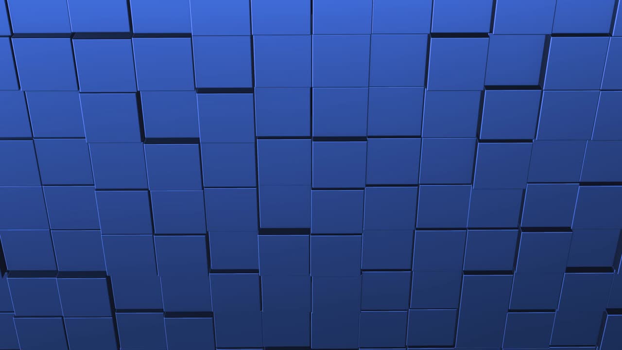 fondo abstracto con pared azul de superficie cúbica en movimiento.