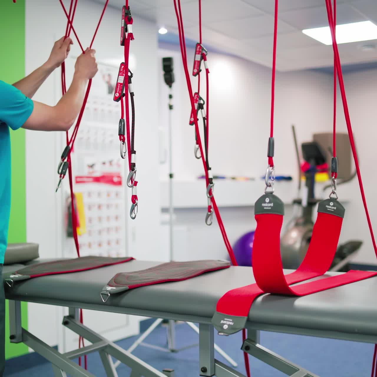 Physiotherapist working in clinic