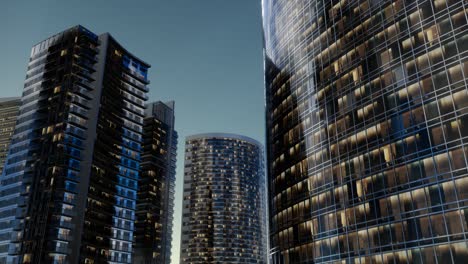 rascacielos de la ciudad por la noche