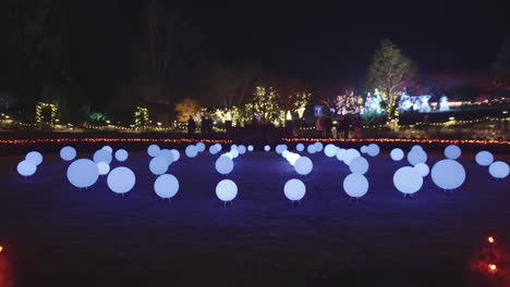 christmas blue light installation in butchart garden