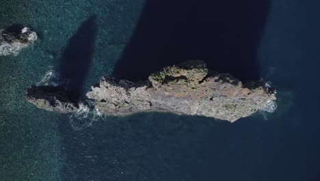 aerial view of coastal rock formation