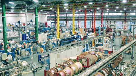 top view of a large cable manufacturing plant