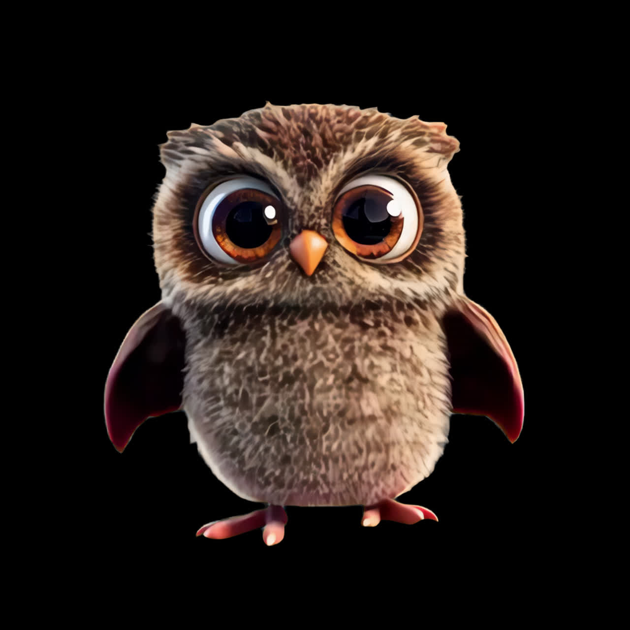 Adorable cartoon owl illustration animation isolated asset, transparent ...