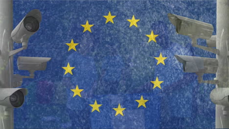 eu 발의 애니메이션과 다양한 자원봉사자들이 공원을 청소하는 카메라