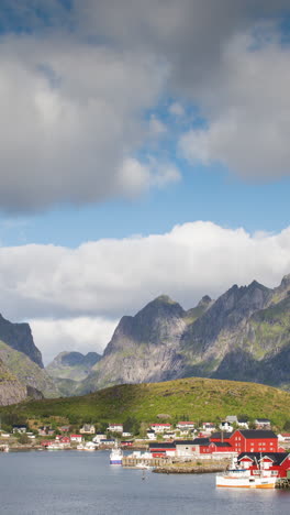 beautiful view of town lofoten islands in norway in vertical