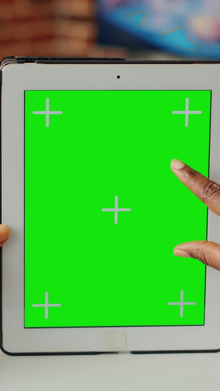 Tablet con schermo verde