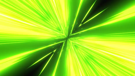 timewarp tunnel, green neon light rays