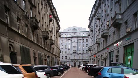 urban alley with parking