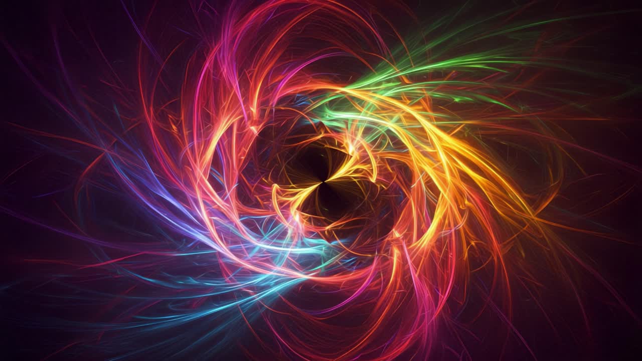 Vibrant Swirls of Light: An Abstract Journey Through Colorful Energy and Motion Captured in a Dynamic Visual Experience