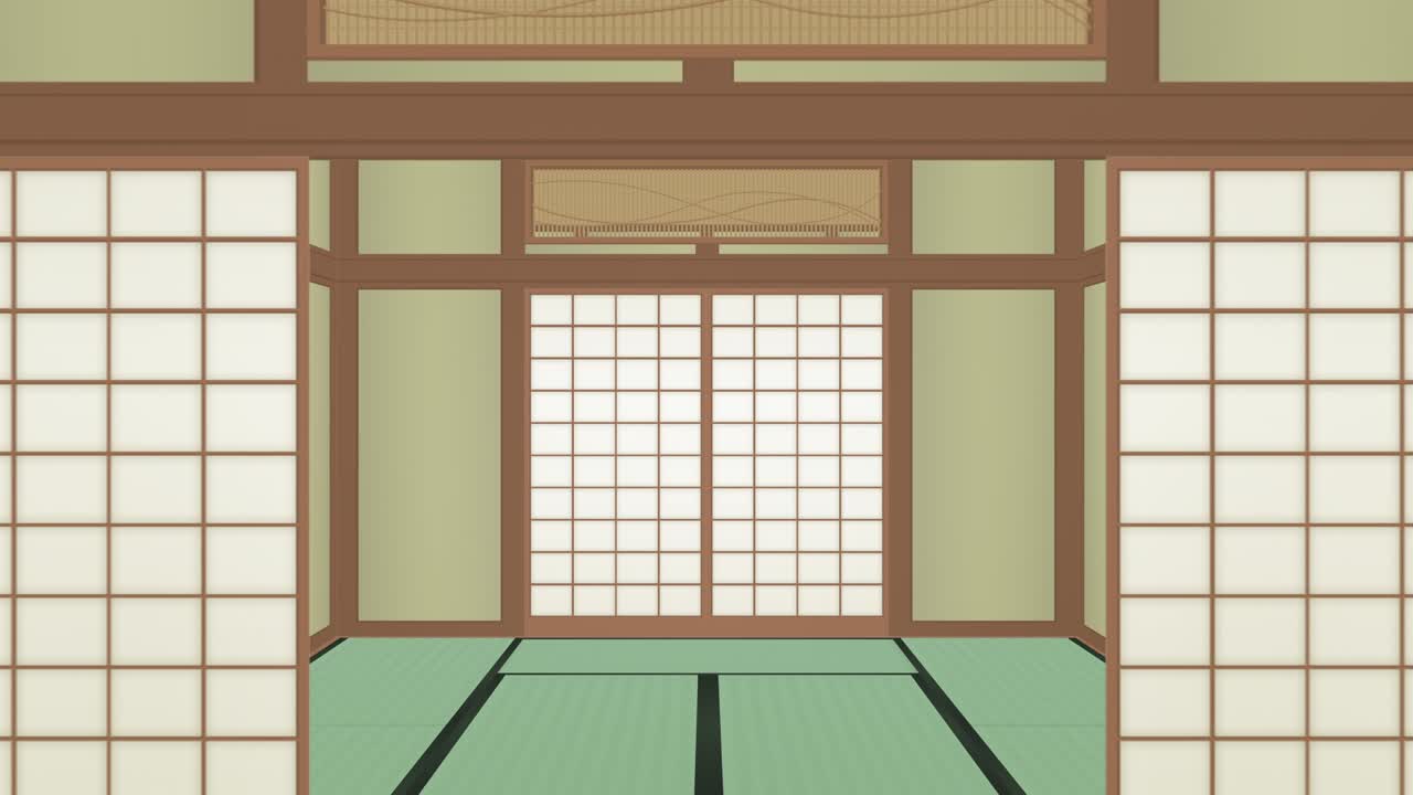 끝없는 일본 방, 문을 열어라.