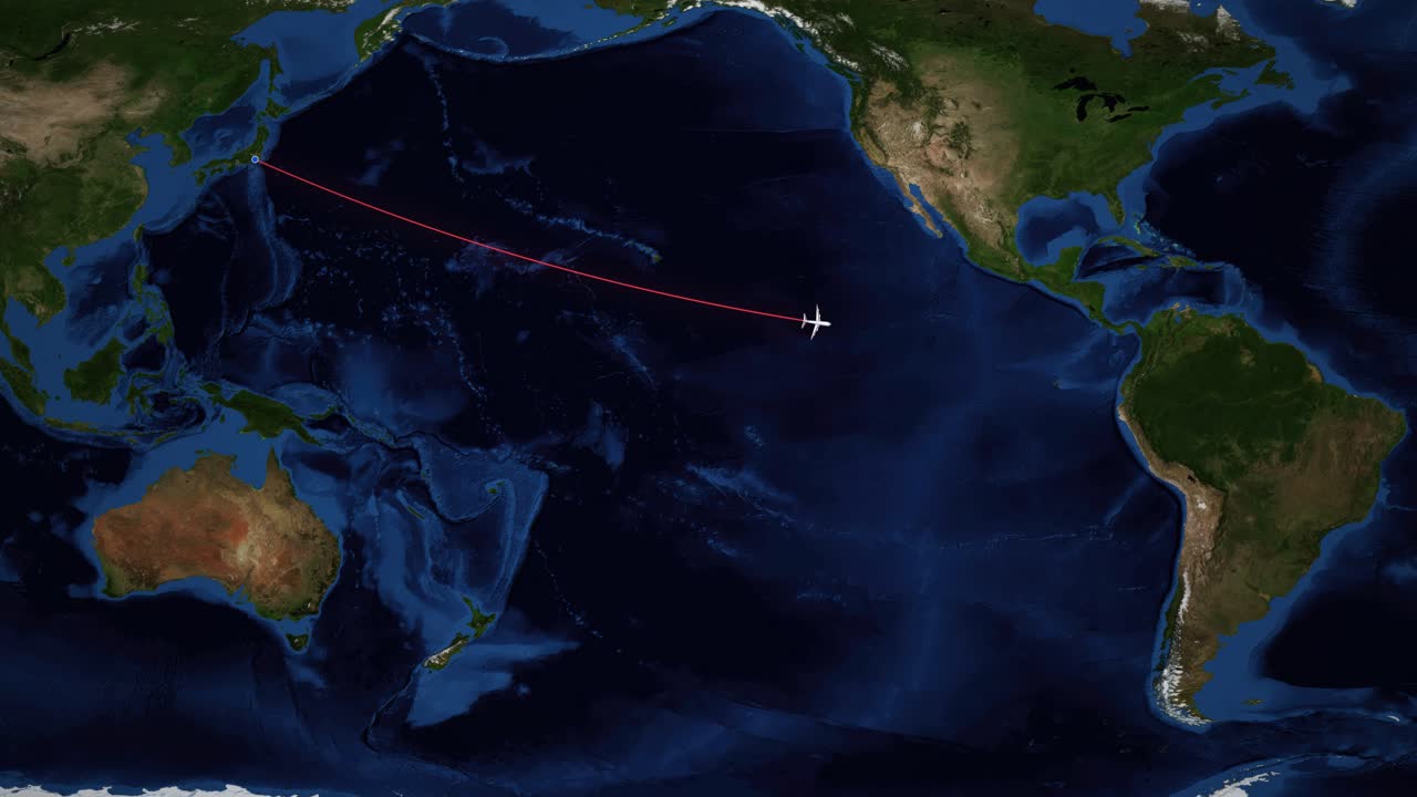 An airplane icon follows a red line across a satellite world map toward Bogota
