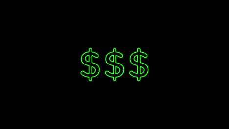 dollar symbol icon abstract seamless animation of 4k neon lines. beautiful animation of neon lines 4k video close-up. banking currency sign. cash symbol