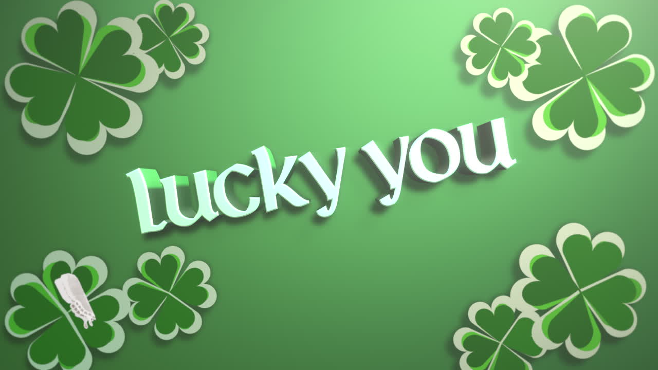 아일랜드 녹색 토끼풀 모양 패턴으로 행운을 빌어요