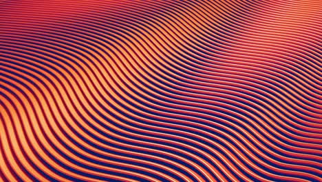 abstract design colorful wavy background in bright warm orange and blue colors. seamless looping wallpaper animation. 3d rendering