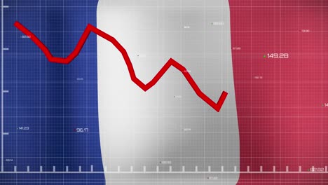 Animation-of-data-processing-over-flag-of-france