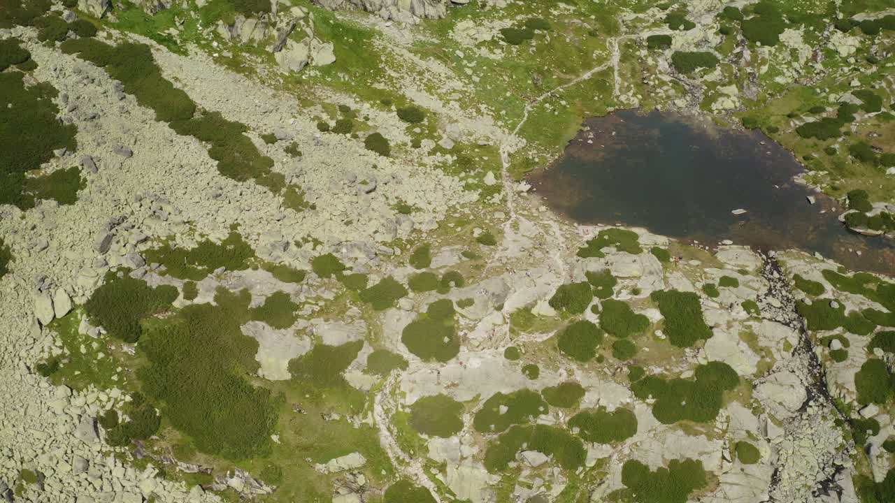 красивые кадры высокогорной долины татрас возле водопада скок в словакии - съемка с перекатом