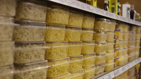 pasta on supermarket shelves