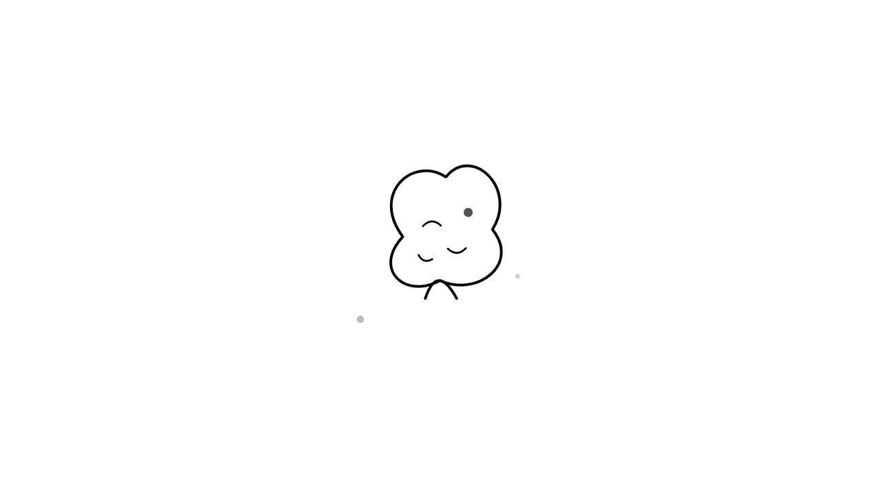 Minimalist Animated Cartoon Tree Character Winking