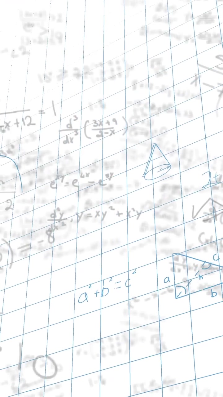Animation of mathematical data processing on white background