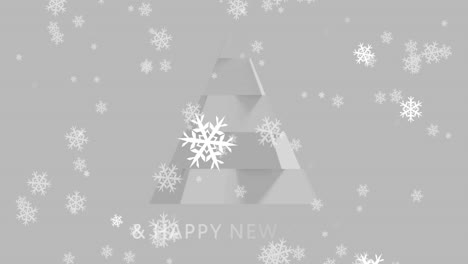 animation of snow falling over christmas sgrey background