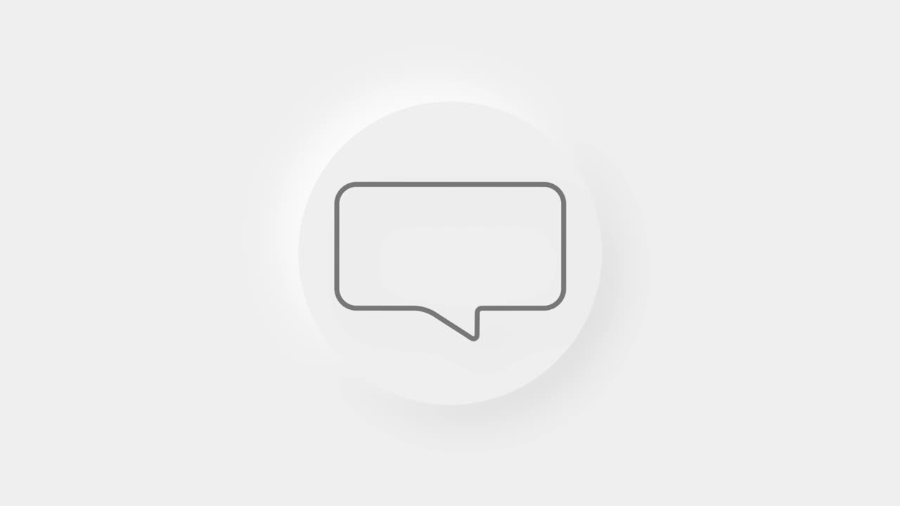 Chat, speech bubble 3d icon animation on white background. 4K