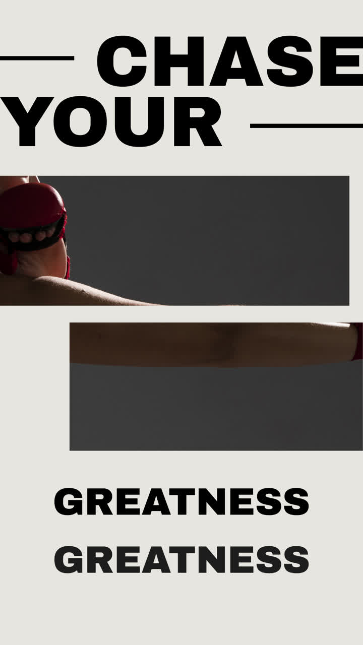 Woman Engaged in Boxing Training with Motivational 'Chase Your Greatness' Text