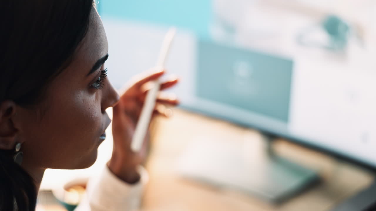 Woman working on computer