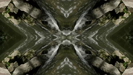 Kaleidoscope-from-Nature-Shots,-Wissahickon-Creek